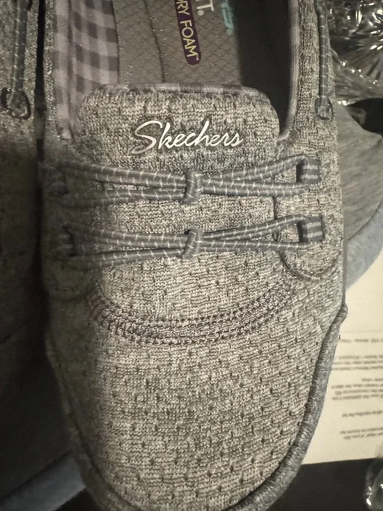 Skechers Women's Gray Knit Slip-On Loafer SZ 6.5 - Picture 10 of 15